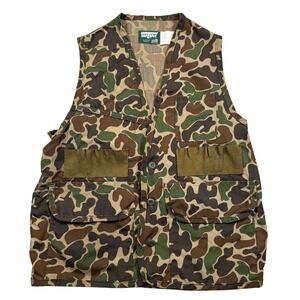 SafTBak Duck Camo Hunting Vest w/ Rear Nylon Bird Pouch Medium Made in USA